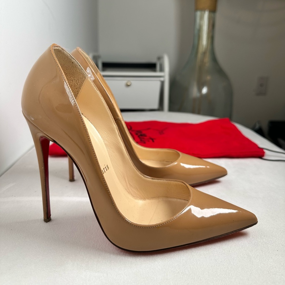 Christian Louboutin So Kate Patent Nude Heels 120mm - Picture 6 of 15